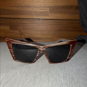 Unique Vintage Brown and Cream Sunglasses